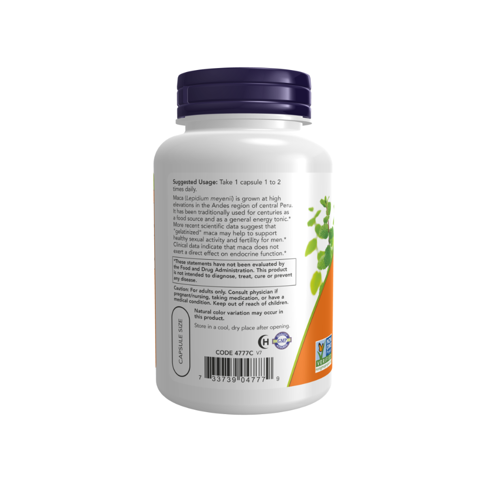 NOW Foods Maca 750 mg – Raw Veg Capsules (90 count) - Image 3