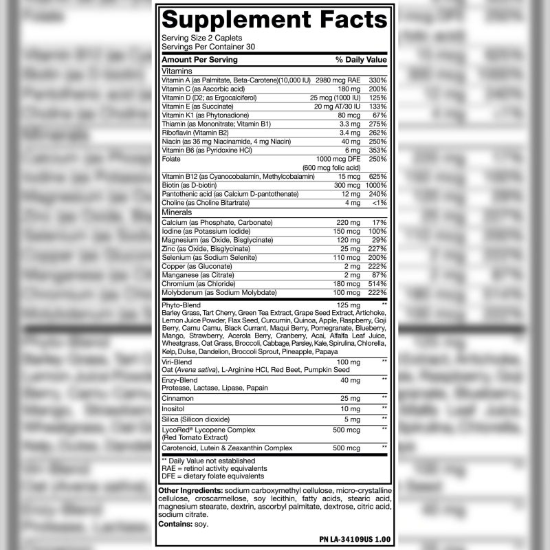 MUTANT Multi Vitamins with 70 Vitamins Minerals Antioxidants (60 Caplets) - Image 2