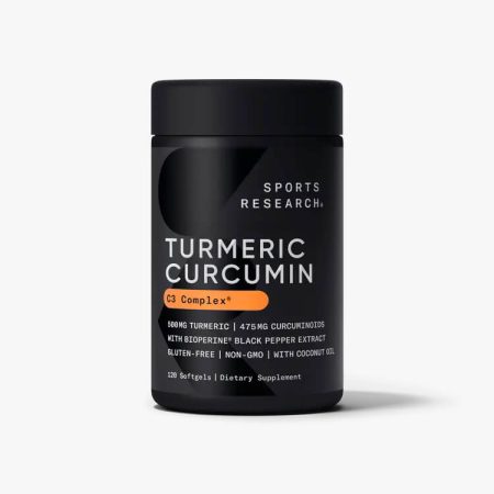 Sports Research - Turmeric Curcumin with Coconut Oil and Bioperine - 500 mg (120 Softgels)