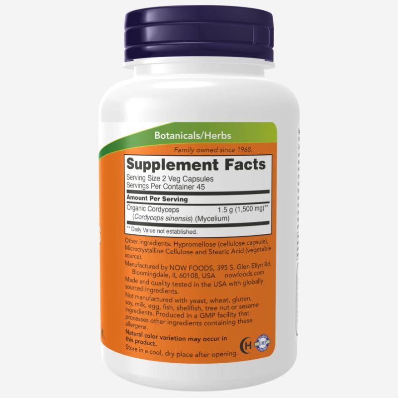 NOW Foods Cordyceps – 750 mg (90 Veg Capsules) - Image 2
