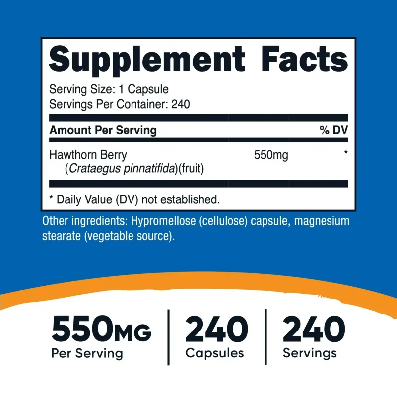 Nutricost Hawthorn Berry – 550 mg (240 Capsules) - Image 2