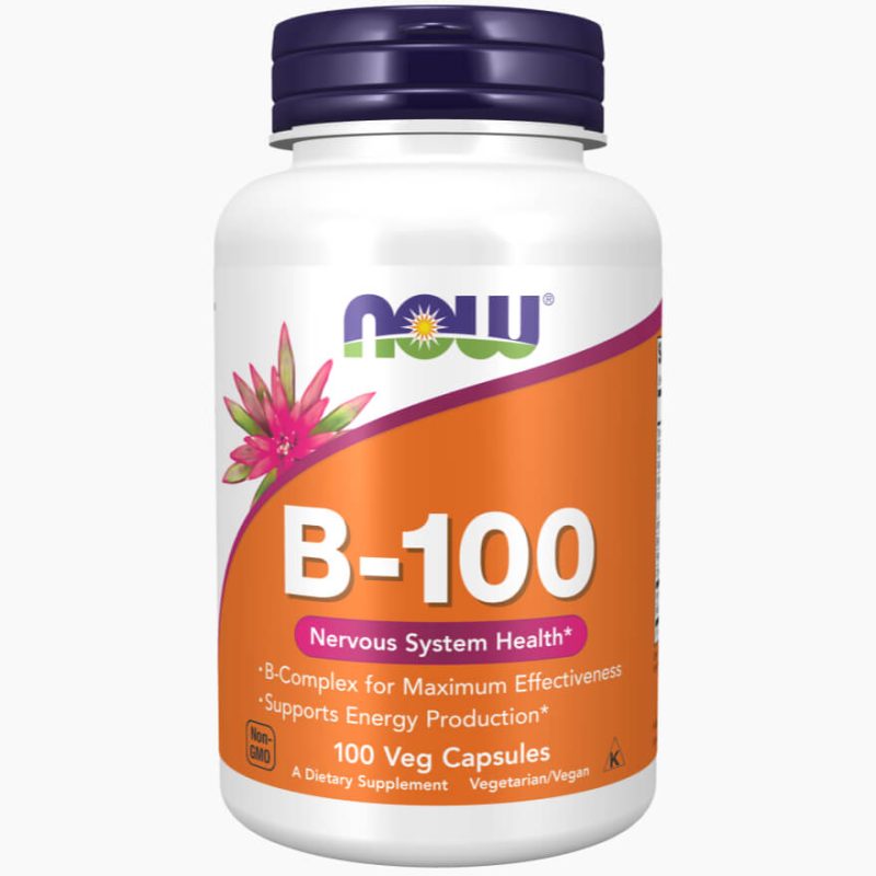 NOW Foods Vitamin B‑100 – 100 Veggie Capsules