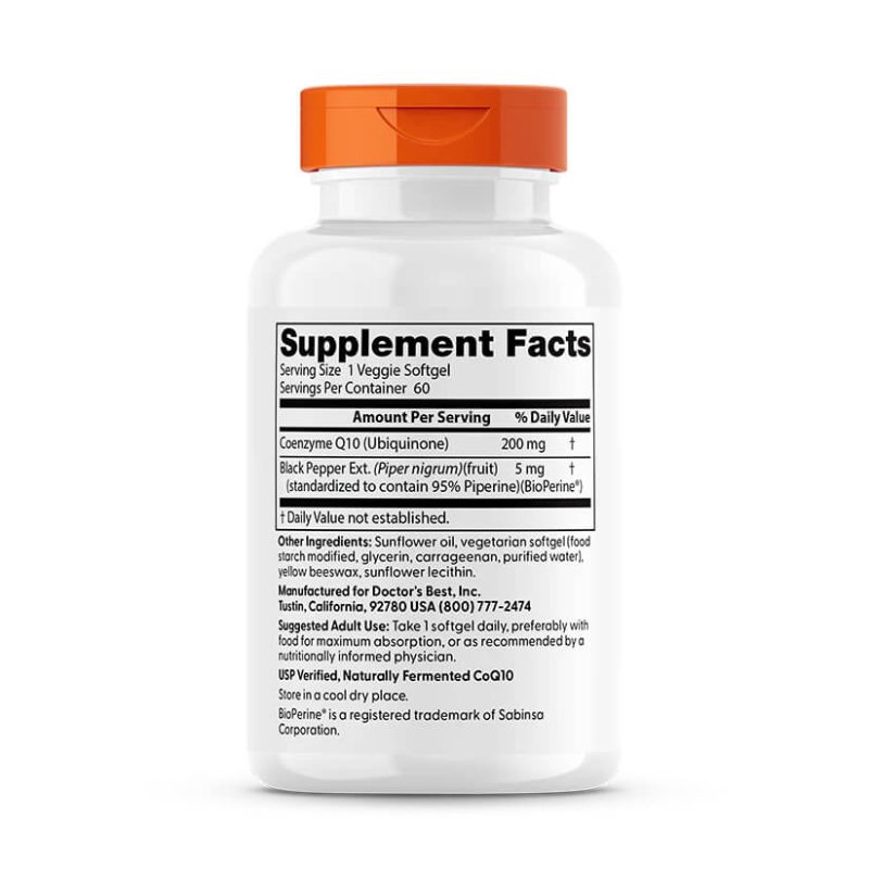 Doctor’s Best High Absorption CoQ10 (200 mg / 60 Veg Softgels) - Image 2