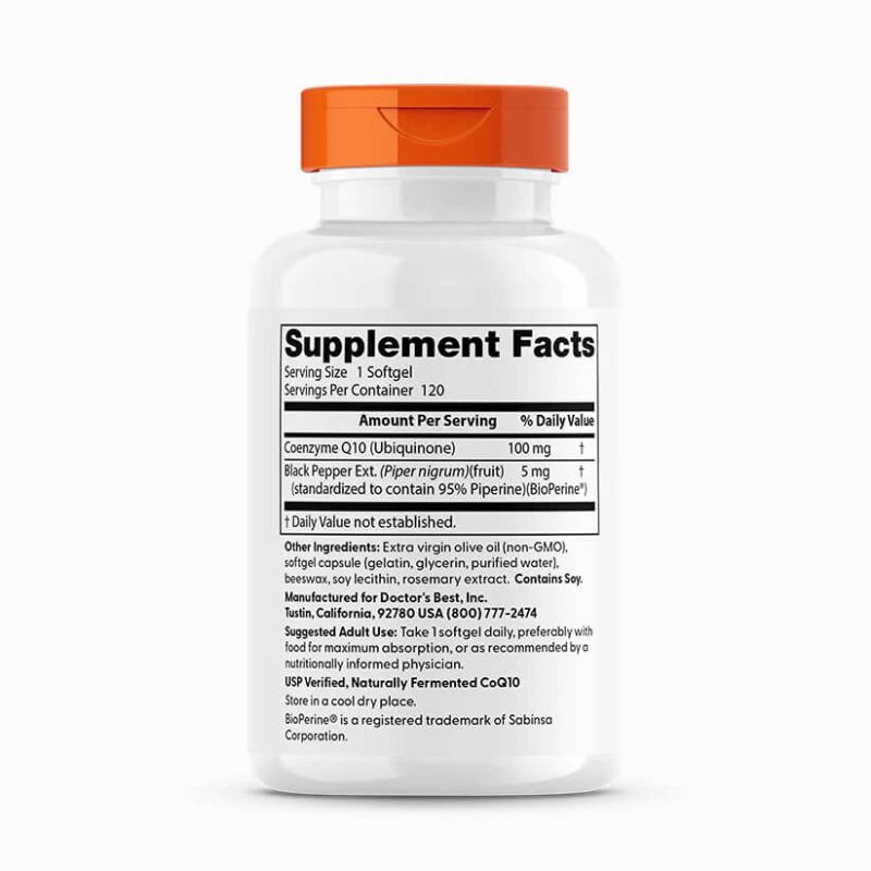 Doctor’s Best High Absorption CoQ10 – 100 mg (120 Softgels) - Image 2