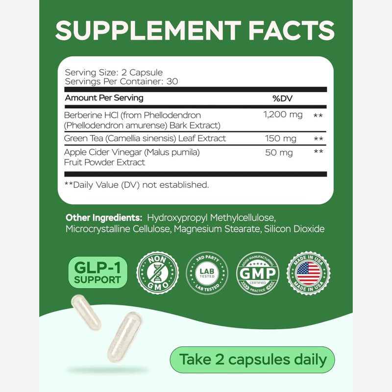 4Well - Berberine HCL Supplement – 60 Capsules - Image 2