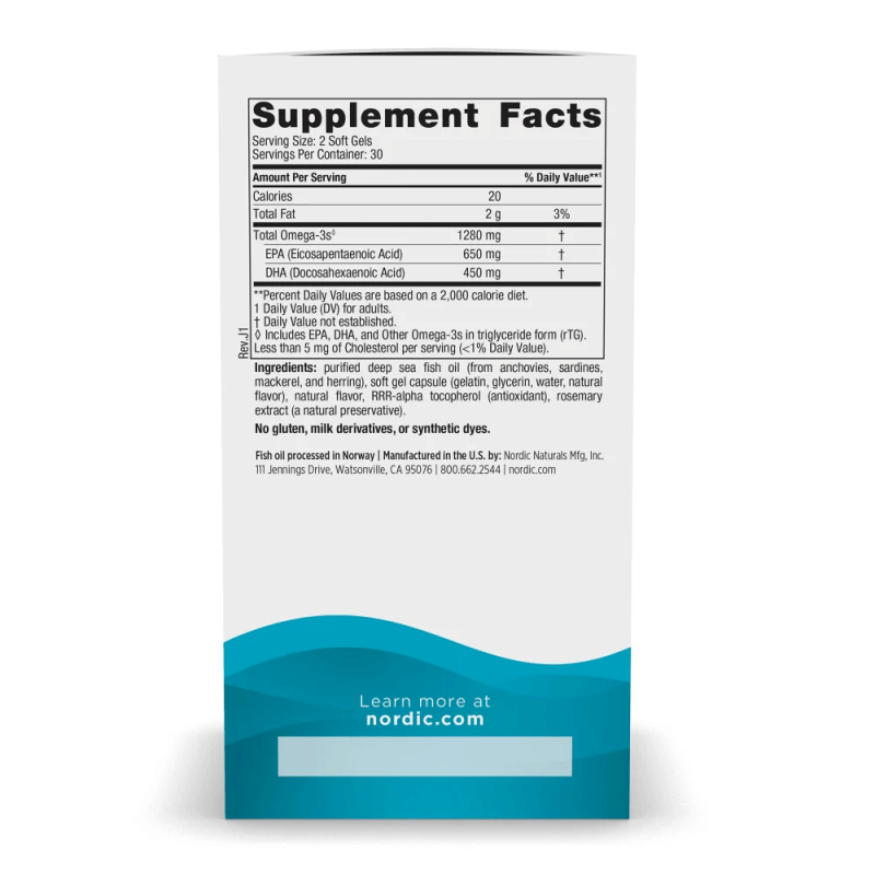 Nordic Naturals Ultimate Omega – 1280 mg- 60 SoftGels - Image 2