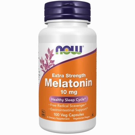 NOW Foods Extra Strength Melatonin – 10 mg, 100 Veg Capsules