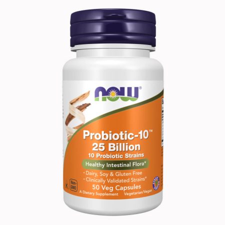 NOW Foods Probiotic‑10 – 25 Billion CFU, 50 Veg Capsules