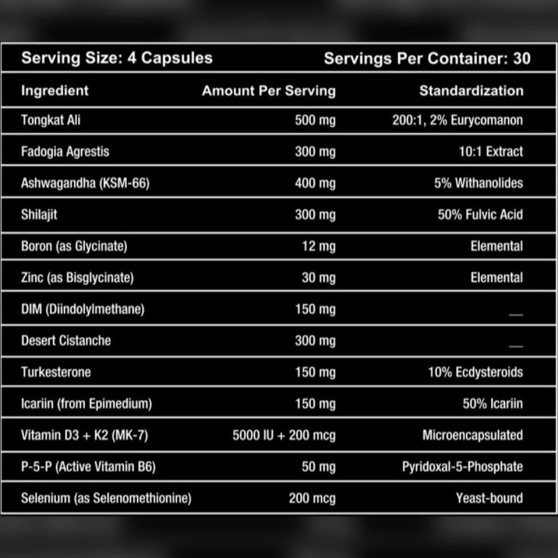 GOD OF TEST – World’s Strongest Testosterone Booster Supplement | 120 Capsules - Image 2