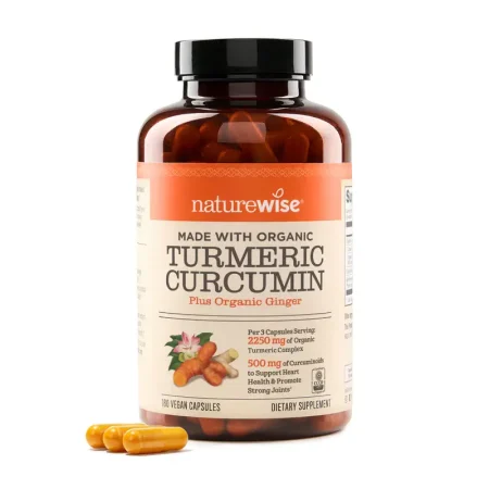 NatureWise Organic Turmeric Curcumin – 180 Vegan Capsules