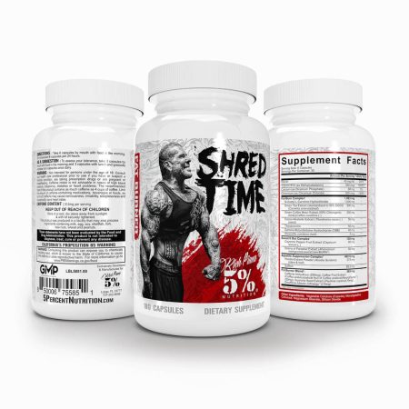 5% Nutrition Shred Time – Hardcore Thermogenic Fat Burner for Extreme Cutting (30 Servings)